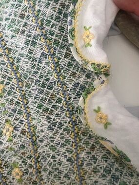 Kids Formal Smocked Dress in Green and Yellow